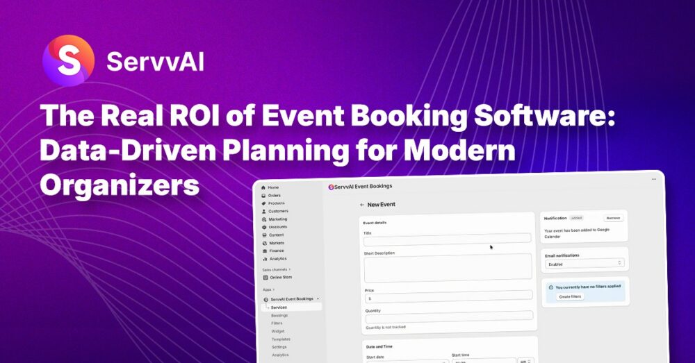 Event booking software dashboard showing data-driven planning tools for managing registrations scheduling and event performance
