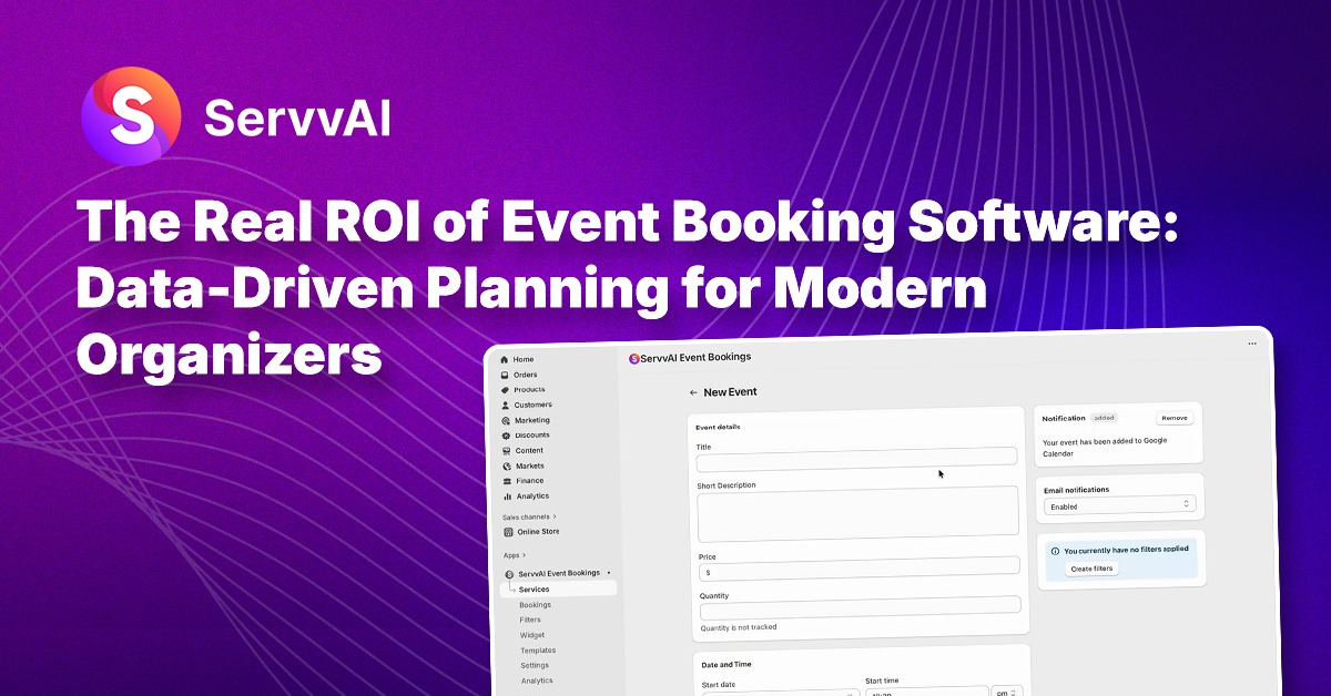 Event booking software dashboard showing data-driven planning tools for managing registrations scheduling and event performance